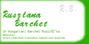ruszlana barchet business card